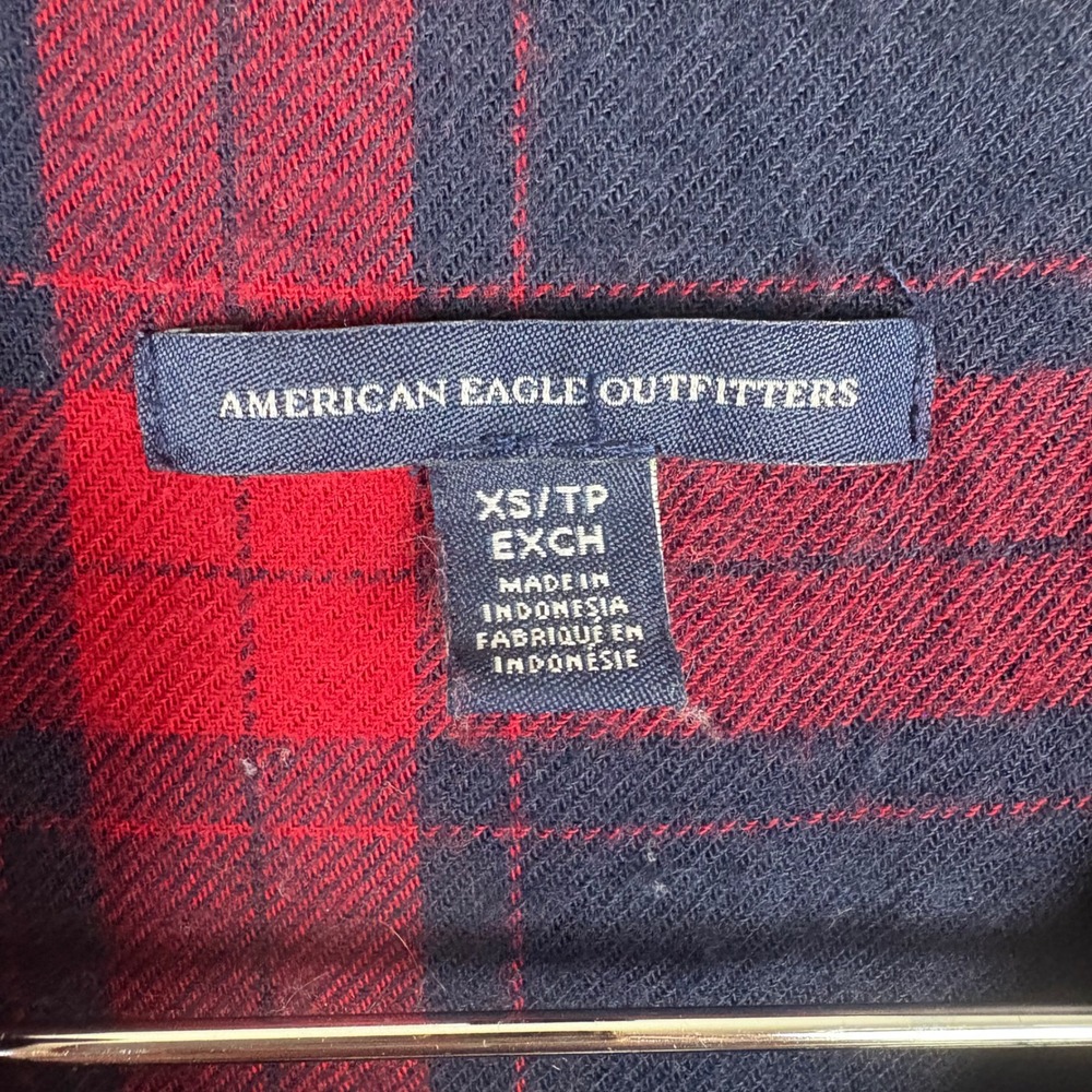American Eagle Shirt Dress Plaid Tie Waist - Picture 3 of 4